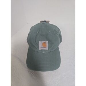Carhartt Hat Cap Snap Back One Size Mens Green Mesh Trucker Canvas Workwear
